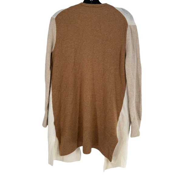 Madewell Cardigan Sweater XS Kent Wool Alpaca Blend Colorblock Oversize Neutral - Picture 2 of 5